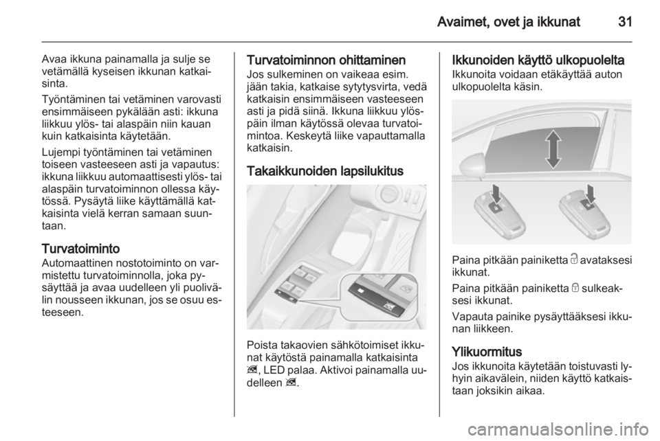 OPEL MERIVA 2013.5  Ohjekirja (in Finnish) 