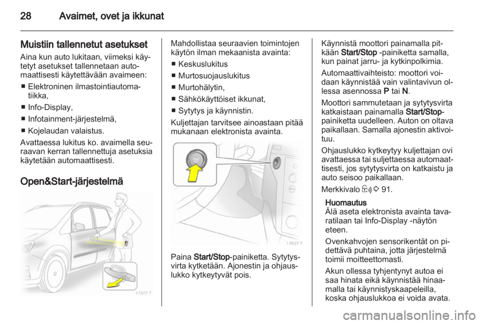 OPEL ZAFIRA 2010.5  Ohjekirja (in Finnish) 