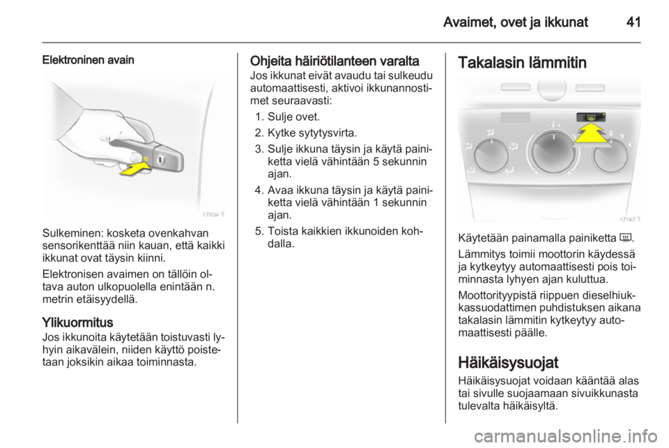 OPEL ZAFIRA 2011  Ohjekirja (in Finnish) 