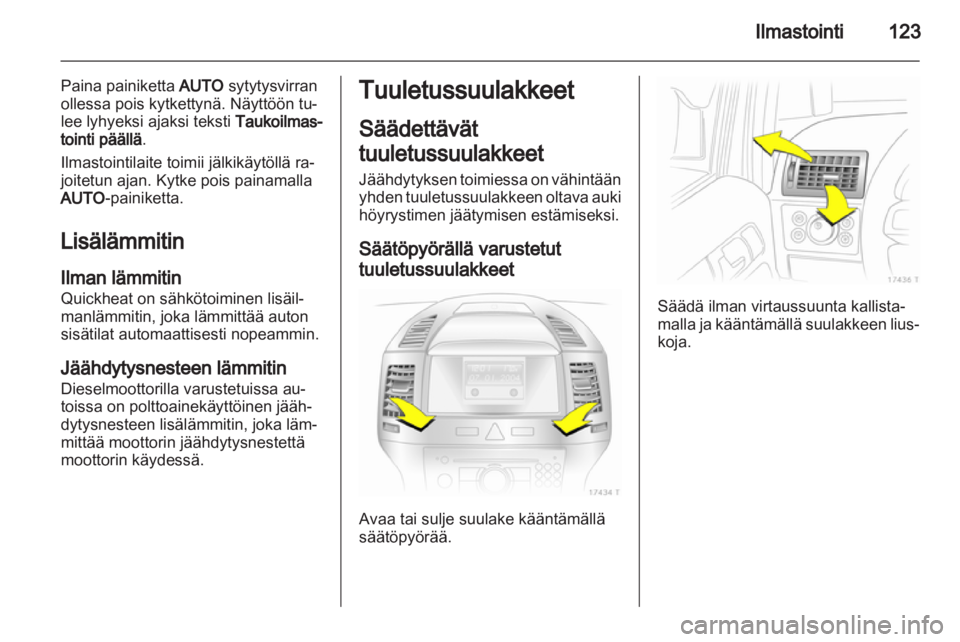 OPEL ZAFIRA 2012  Ohjekirja (in Finnish) 