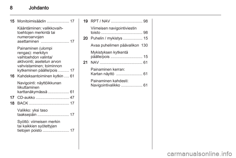 OPEL ZAFIRA C 2013.5  Infotainment-ohjekirja (in Finnish) 