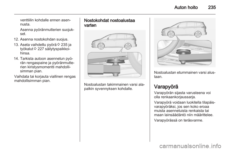 OPEL ZAFIRA TOURER 2012  Ohjekirja (in Finnish) 