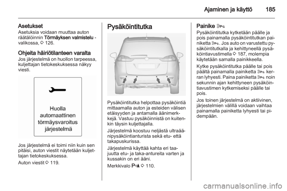 OPEL ZAFIRA TOURER 2012.5  Ohjekirja (in Finnish) 