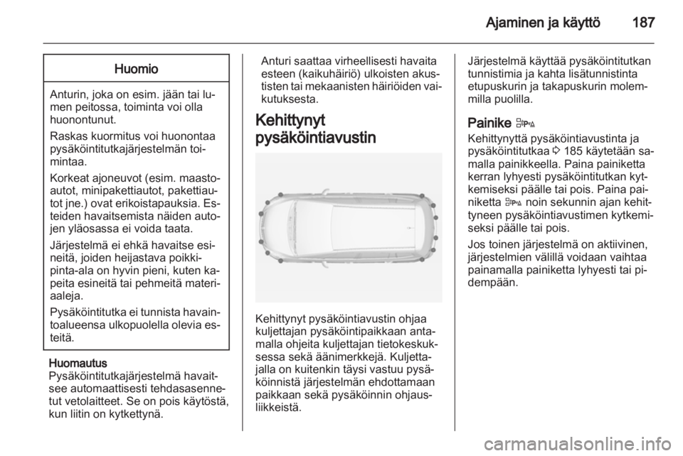 OPEL ZAFIRA TOURER 2012.5  Ohjekirja (in Finnish) 