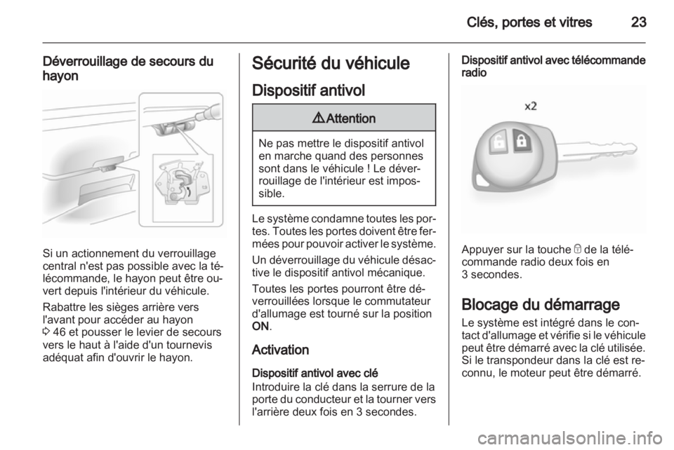 OPEL AGILA 2012  Manuel dutilisation (in French) 
