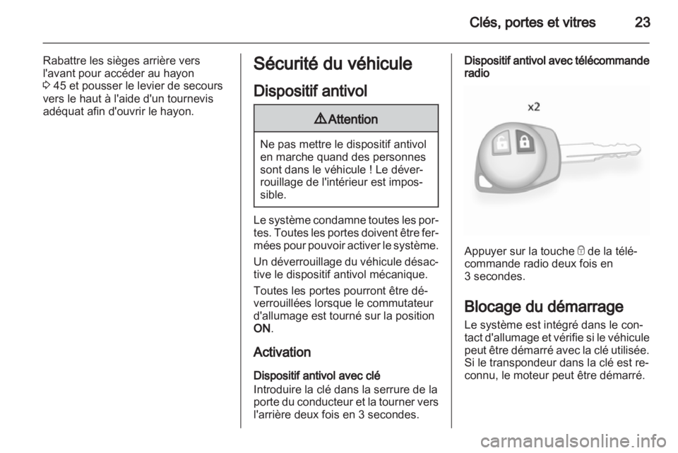 OPEL AGILA 2012.5  Manuel dutilisation (in French) 