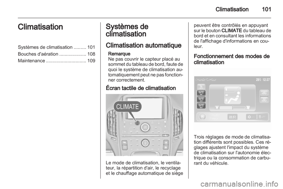 OPEL AMPERA 2013  Manuel dutilisation (in French) 