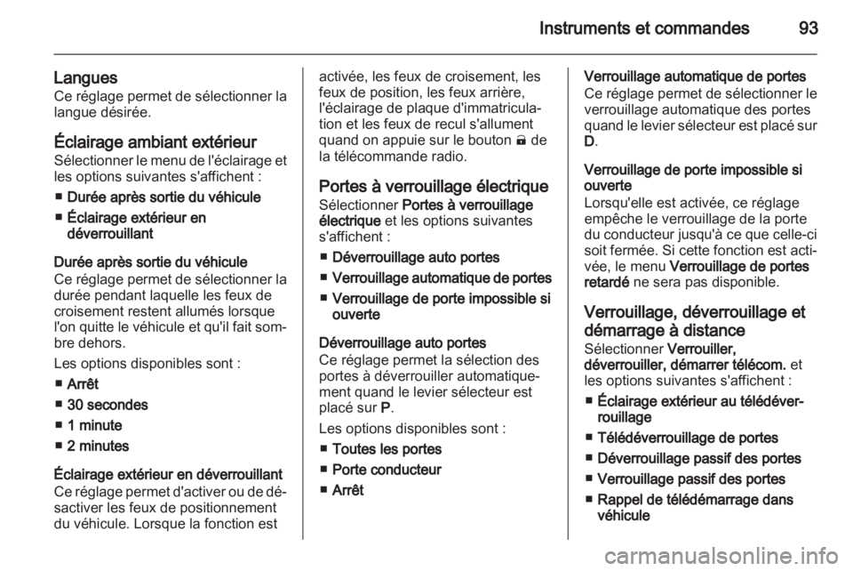 OPEL AMPERA 2013  Manuel dutilisation (in French) 