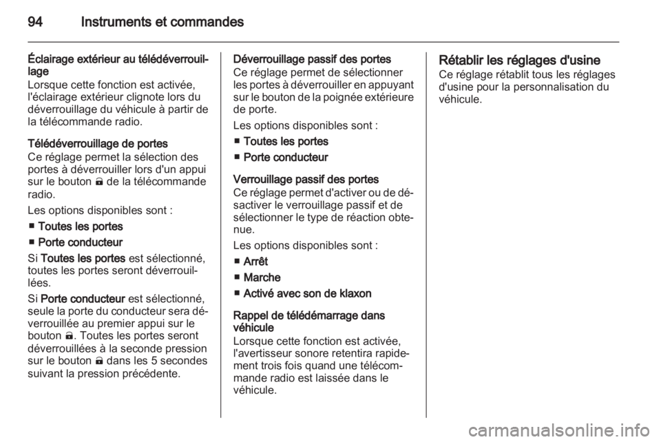OPEL AMPERA 2013  Manuel dutilisation (in French) 