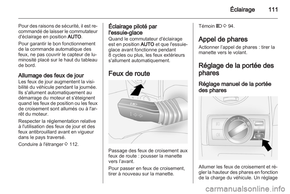 OPEL ANTARA 2011  Manuel dutilisation (in French) 