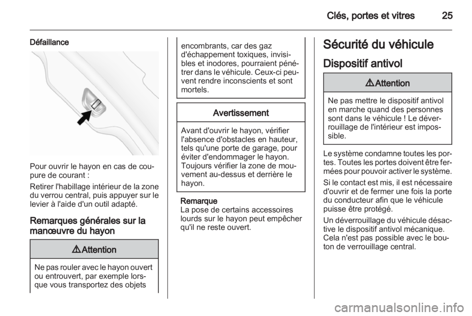 OPEL ANTARA 2013.5  Manuel dutilisation (in French) 