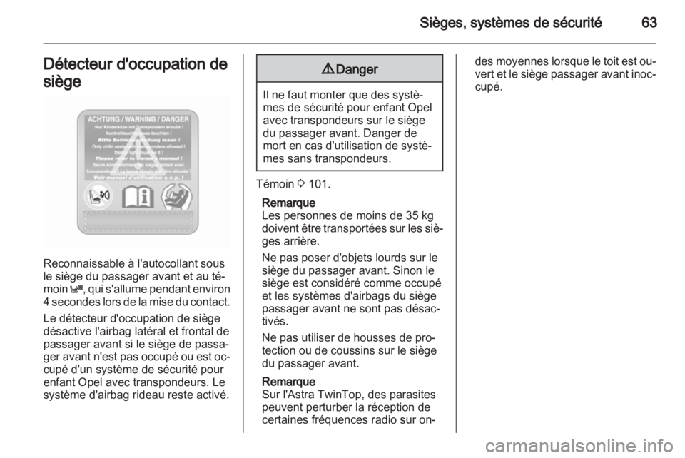OPEL ASTRA H 2013  Manuel dutilisation (in French) 