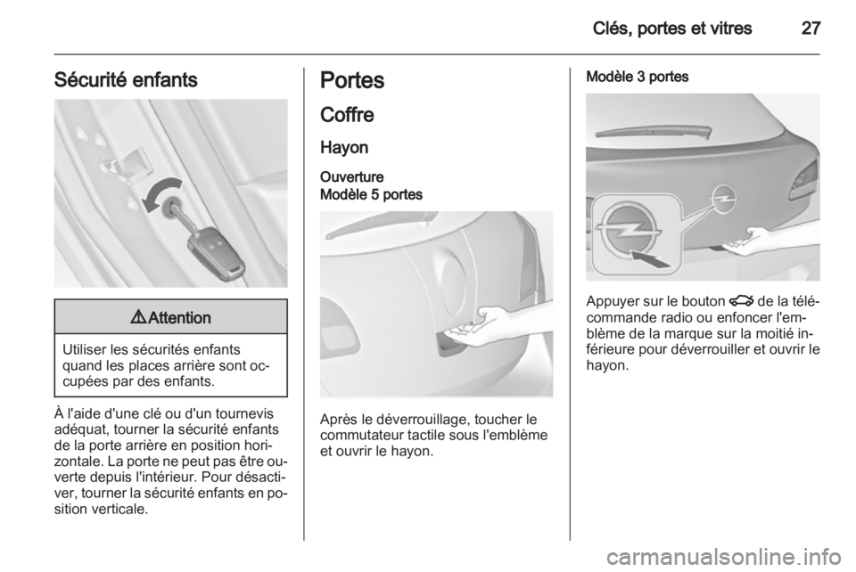 OPEL ASTRA J 2013  Manuel dutilisation (in French) 