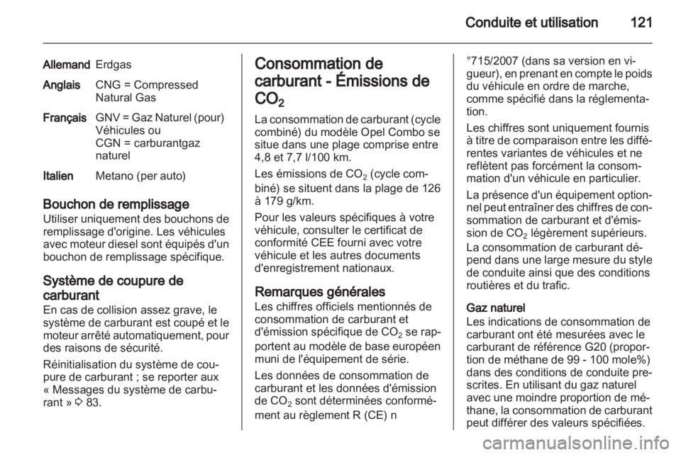 OPEL COMBO D 2013  Manuel dutilisation (in French) 