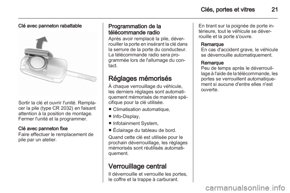 OPEL CORSA 2011.5  Manuel dutilisation (in French) 