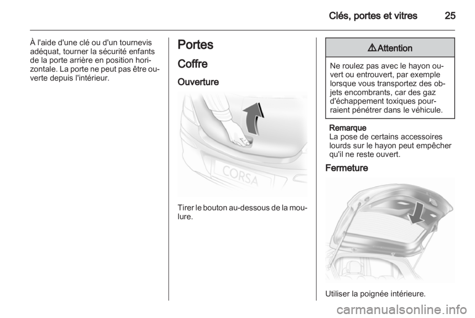 OPEL CORSA 2011.5  Manuel dutilisation (in French) 