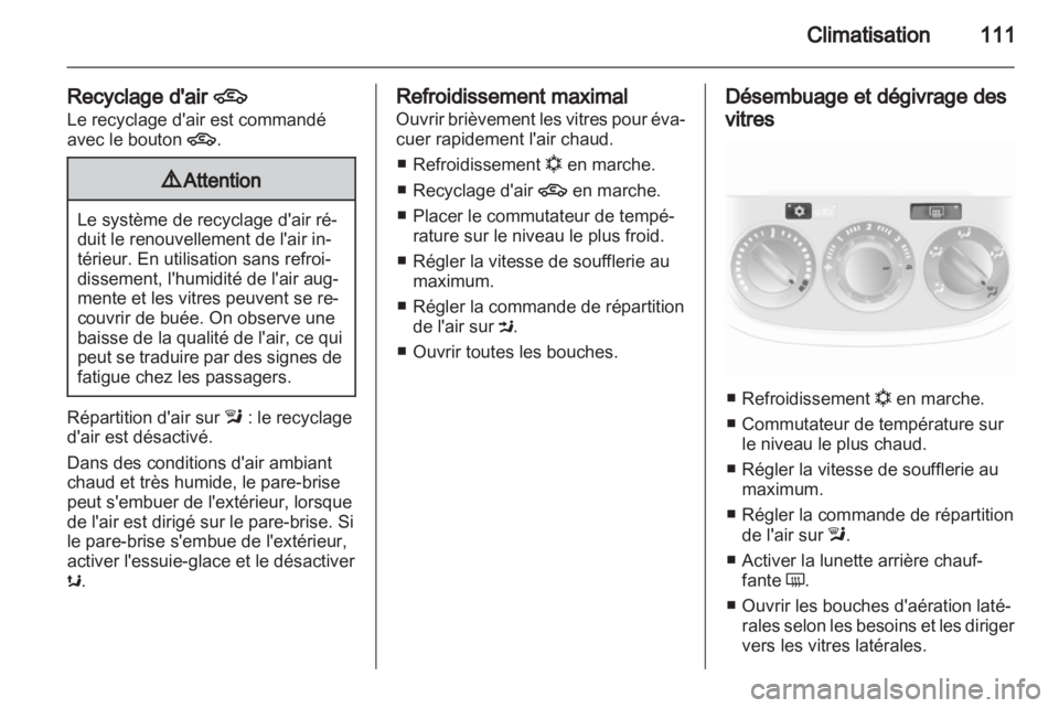 OPEL CORSA 2012  Manuel dutilisation (in French) 