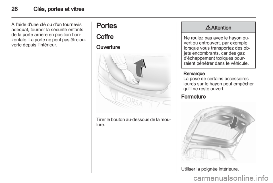 OPEL CORSA 2012  Manuel dutilisation (in French) 
