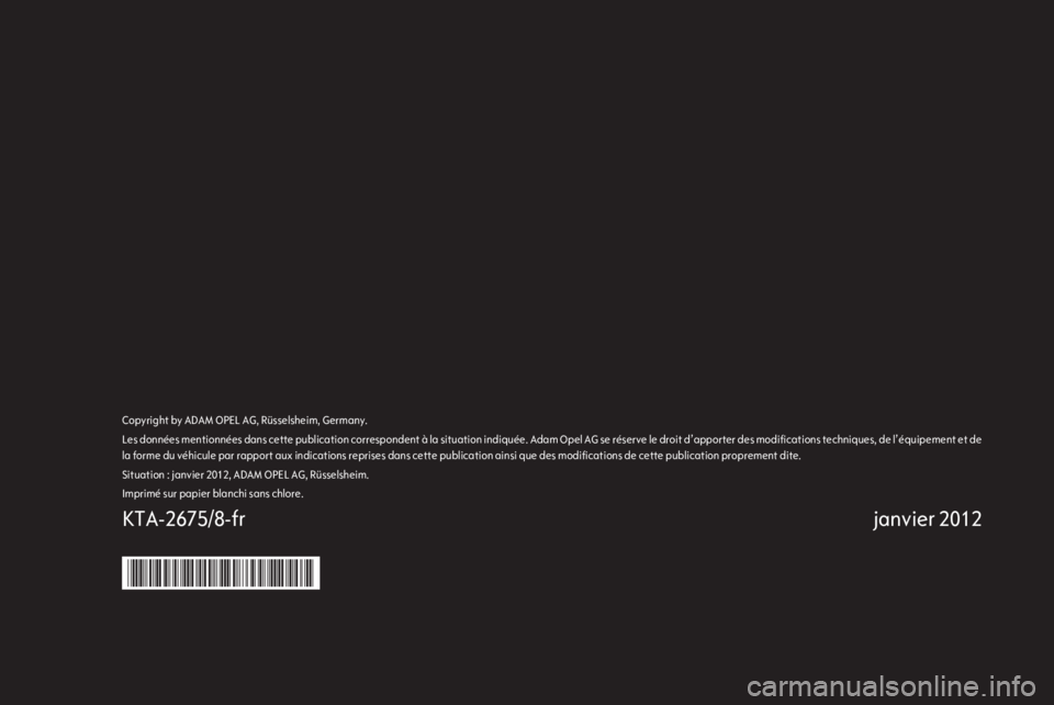 OPEL INSIGNIA 2012.5  Manuel dutilisation (in French) 