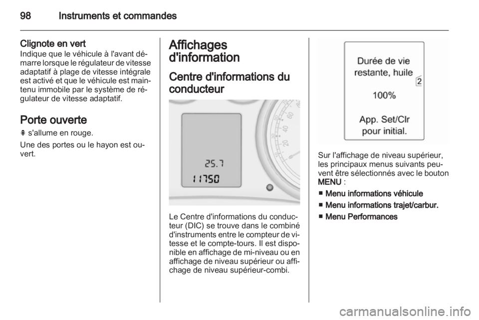 OPEL INSIGNIA 2012.5  Manuel dutilisation (in French) 