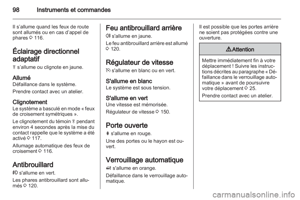 OPEL MERIVA 2012  Manuel dutilisation (in French) 