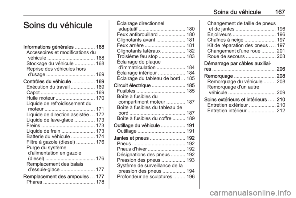 OPEL MOVANO_B 2016.5 Manuel dutilisation (in French) Soins du véhicule167Soins du véhiculeInformations générales..............168
Accessoires et modifications du véhicule .................................. 168
Stockage du véhicule ..............16 OPEL MOVANO_B 2016.5 Manuel dutilisation (in French) Soins du véhicule167Soins du véhiculeInformations générales..............168
Accessoires et modifications du véhicule .................................. 168
Stockage du véhicule ..............16