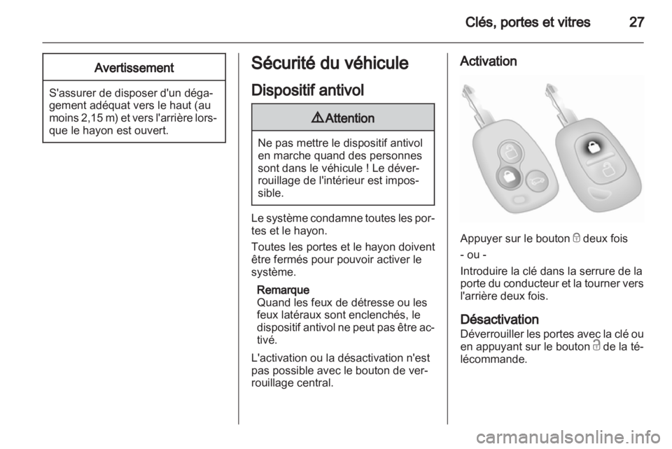OPEL VIVARO 2013  Manuel dutilisation (in French) 