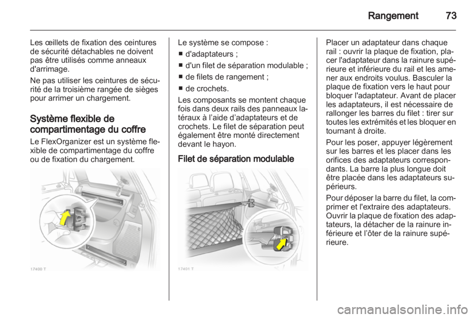 OPEL ZAFIRA 2010.5  Manuel dutilisation (in French) 