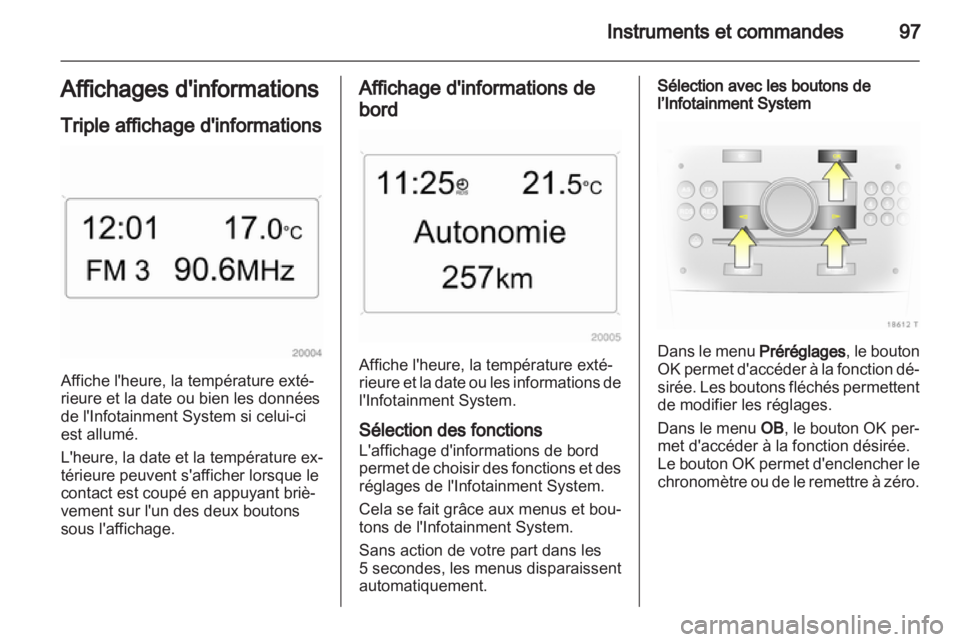 OPEL ZAFIRA 2010.5  Manuel dutilisation (in French) 