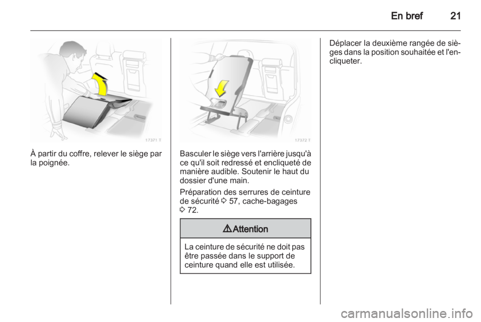 OPEL ZAFIRA 2011  Manuel dutilisation (in French) 