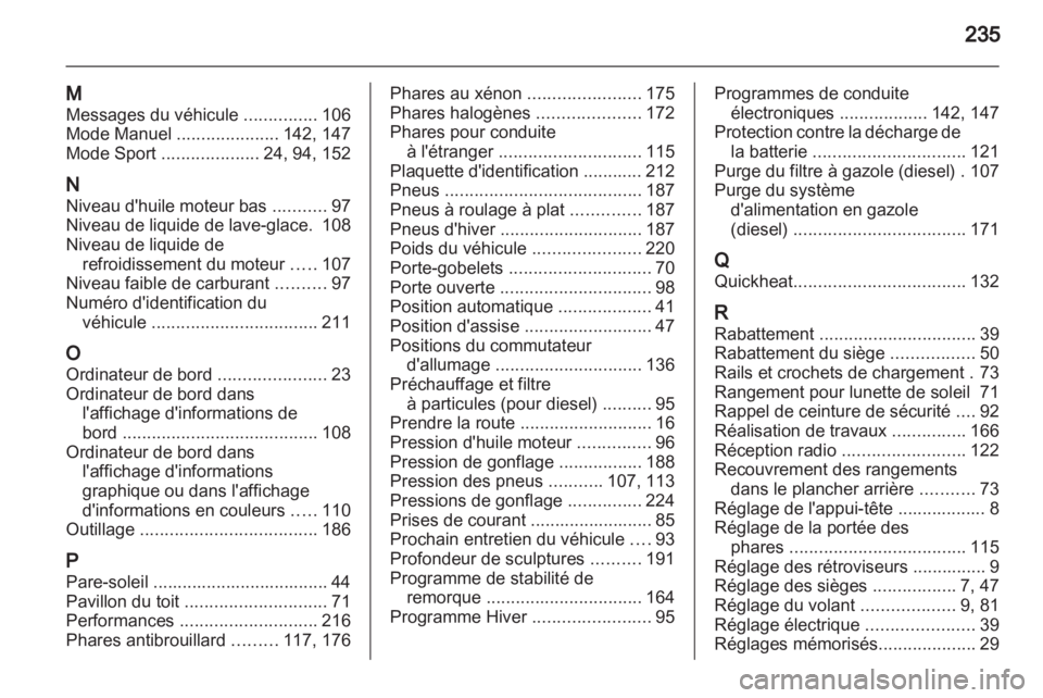OPEL ZAFIRA 2011  Manuel dutilisation (in French) 