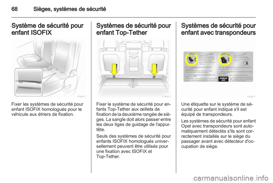 OPEL ZAFIRA 2011  Manuel dutilisation (in French) 