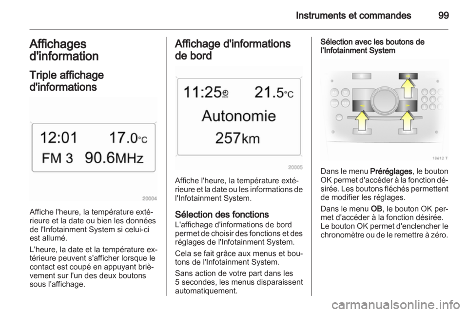OPEL ZAFIRA 2012  Manuel dutilisation (in French) 