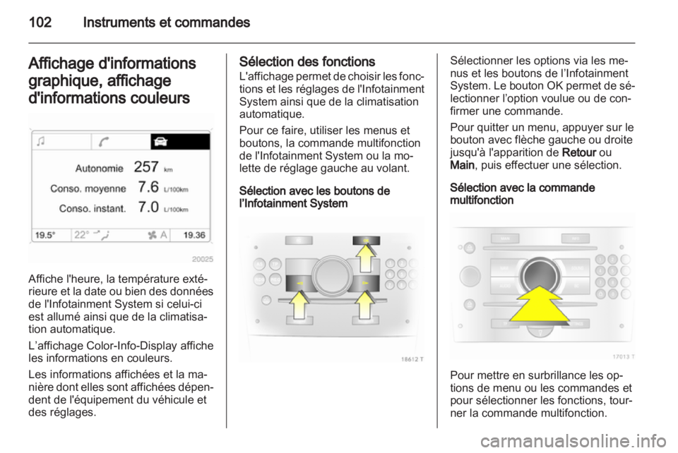 OPEL ZAFIRA 2012  Manuel dutilisation (in French) 