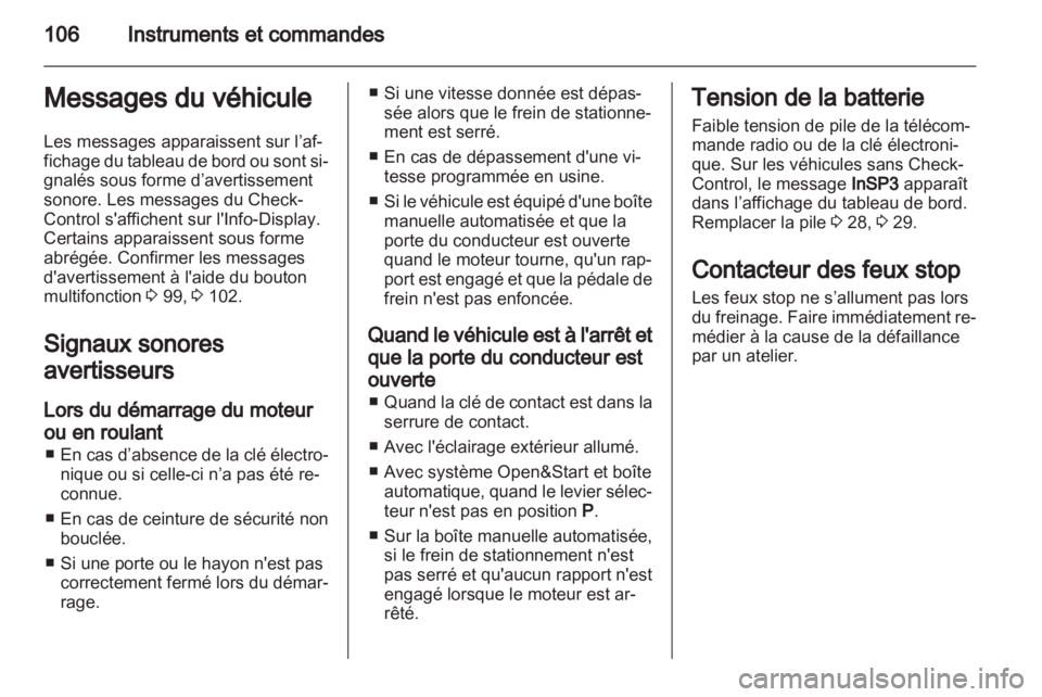 OPEL ZAFIRA 2012  Manuel dutilisation (in French) 