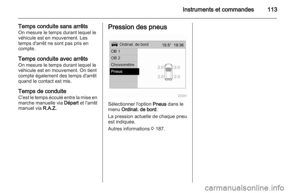 OPEL ZAFIRA 2012  Manuel dutilisation (in French) 