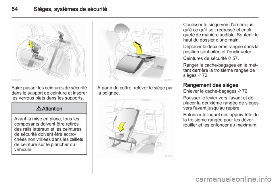 OPEL ZAFIRA 2012  Manuel dutilisation (in French) 