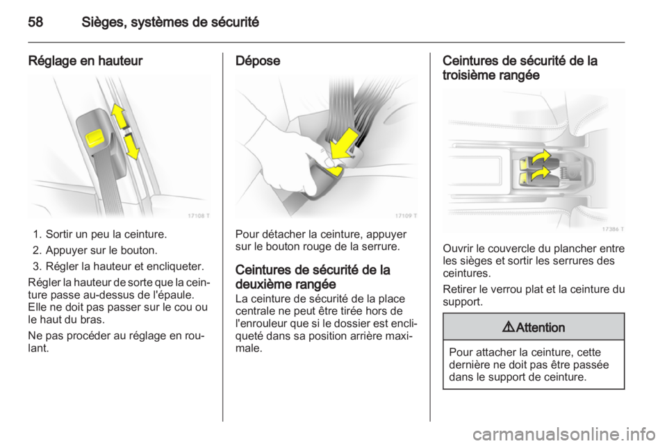 OPEL ZAFIRA 2012  Manuel dutilisation (in French) 