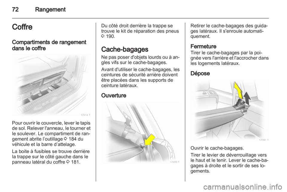 OPEL ZAFIRA 2012  Manuel dutilisation (in French) 