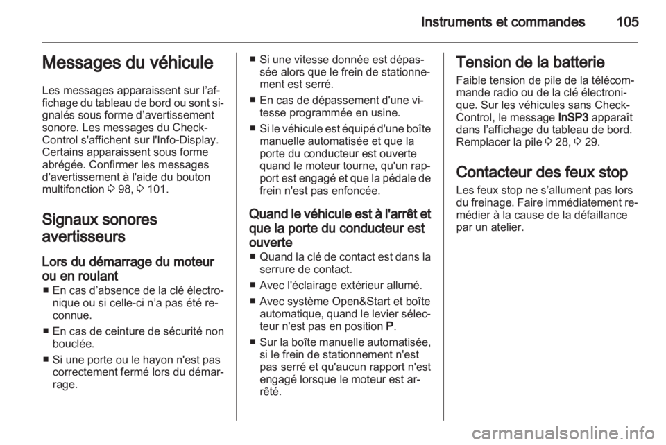 OPEL ZAFIRA 2013  Manuel dutilisation (in French) 