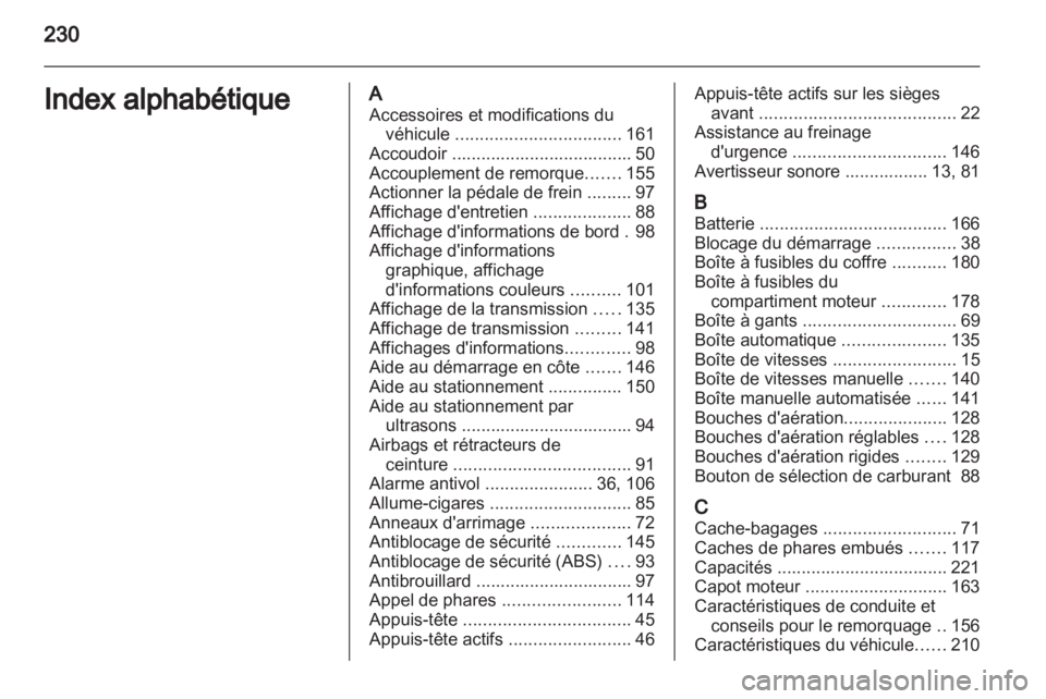 OPEL ZAFIRA 2013  Manuel dutilisation (in French) 