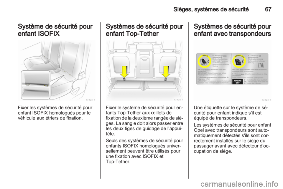 OPEL ZAFIRA 2013  Manuel dutilisation (in French) 