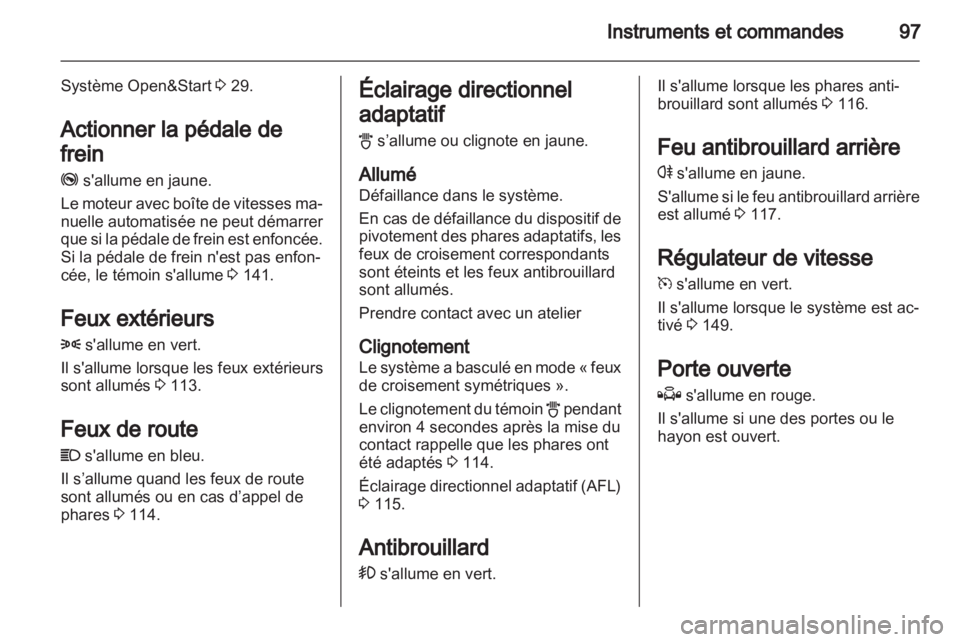 OPEL ZAFIRA 2013  Manuel dutilisation (in French) 
