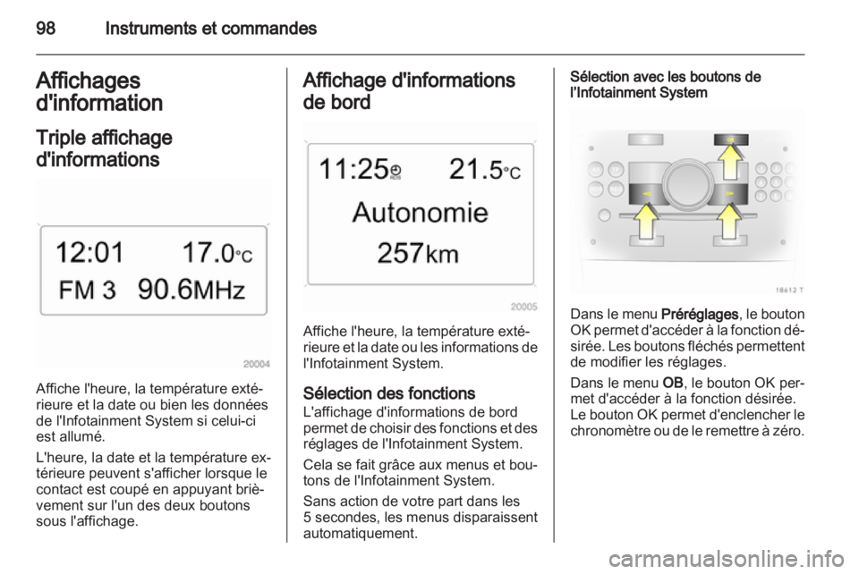 OPEL ZAFIRA 2013  Manuel dutilisation (in French) 