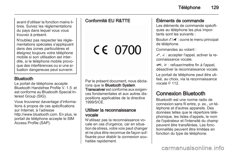 OPEL ZAFIRA C 2013.5  Manuel multimédia (in French) 
