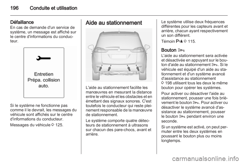 OPEL ZAFIRA TOURER 2012.5  Manuel dutilisation (in French) 