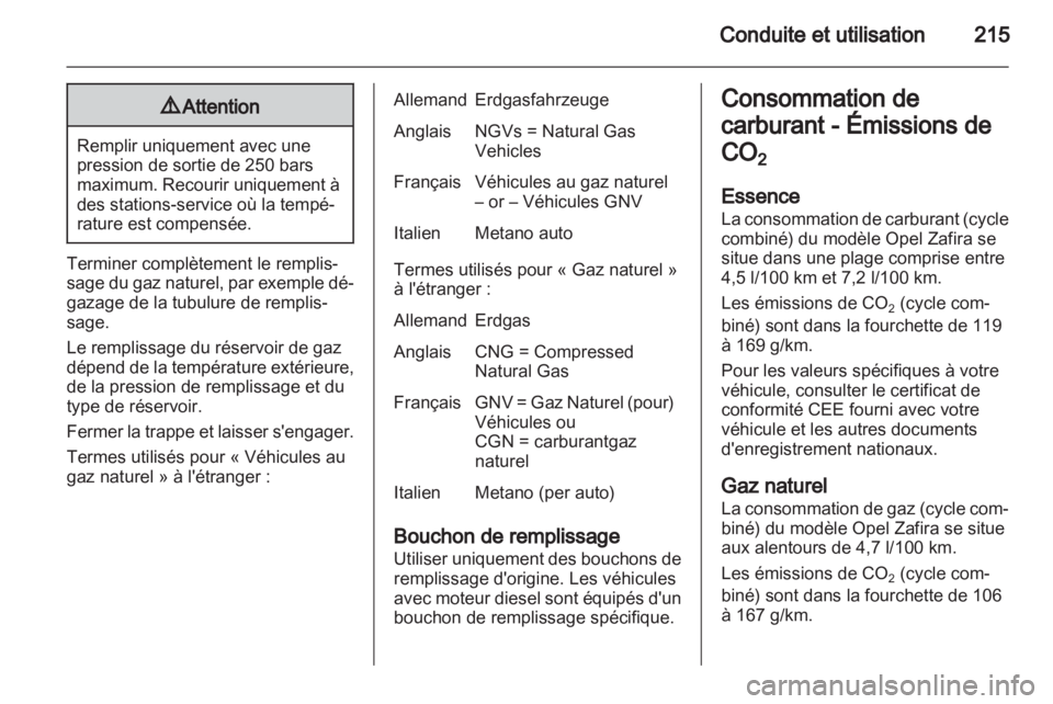 OPEL ZAFIRA TOURER 2012.5  Manuel dutilisation (in French) 