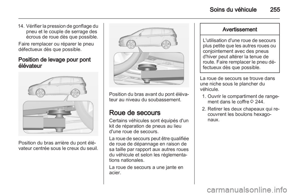 OPEL ZAFIRA TOURER 2012.5  Manuel dutilisation (in French) 