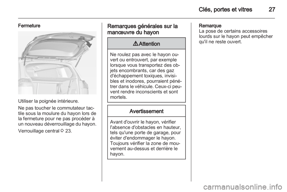 OPEL ZAFIRA TOURER 2013  Manuel dutilisation (in French) 