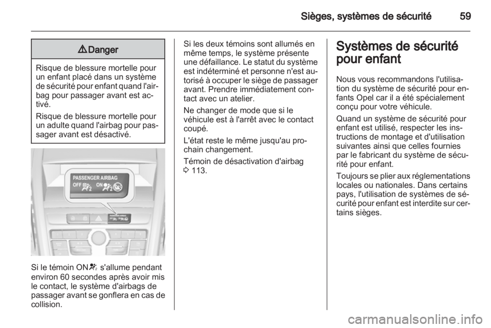 OPEL ZAFIRA TOURER 2013  Manuel dutilisation (in French) 